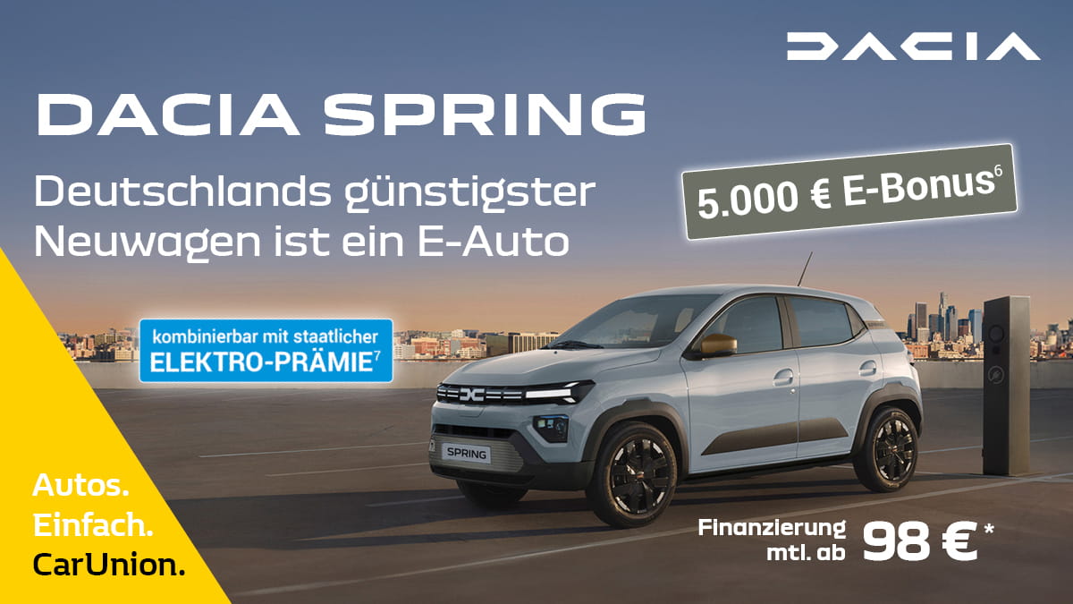 Dacia Spring 98 € Finanzierung 1200x675