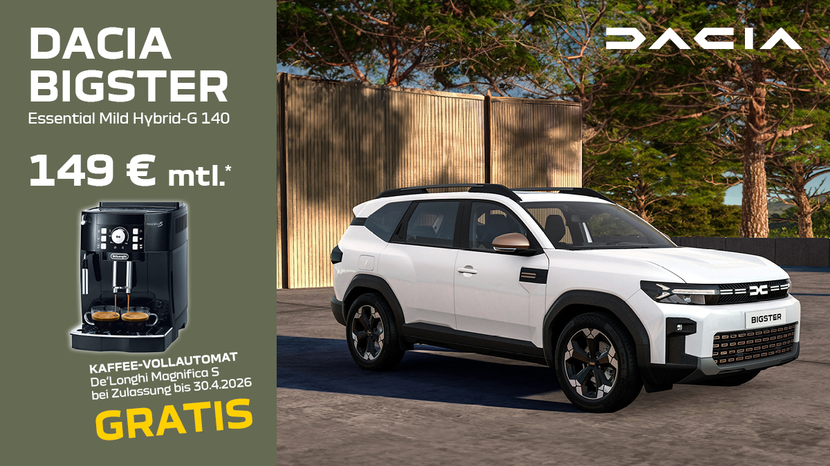 Dacia Bigster mit gratis Kaffeemaschine 1200x675