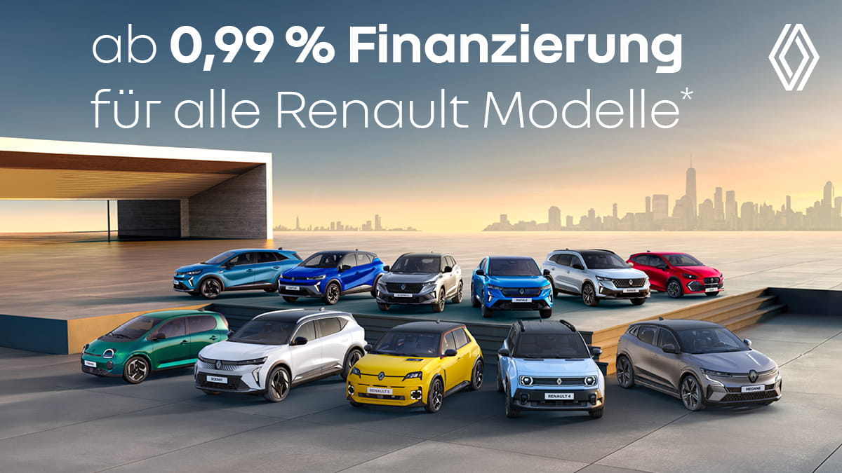 Renault 0,99 % Finanzierung 726 1200x675