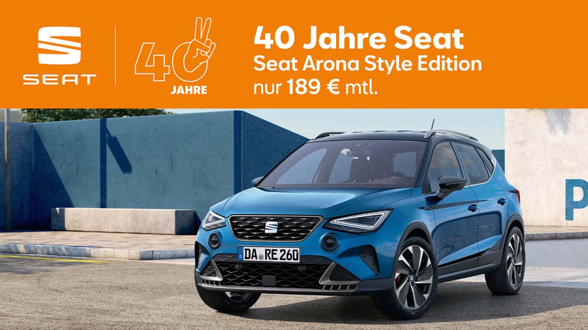 Seat Arona Style Edition 189 € bis 15.3.2024 1200x675