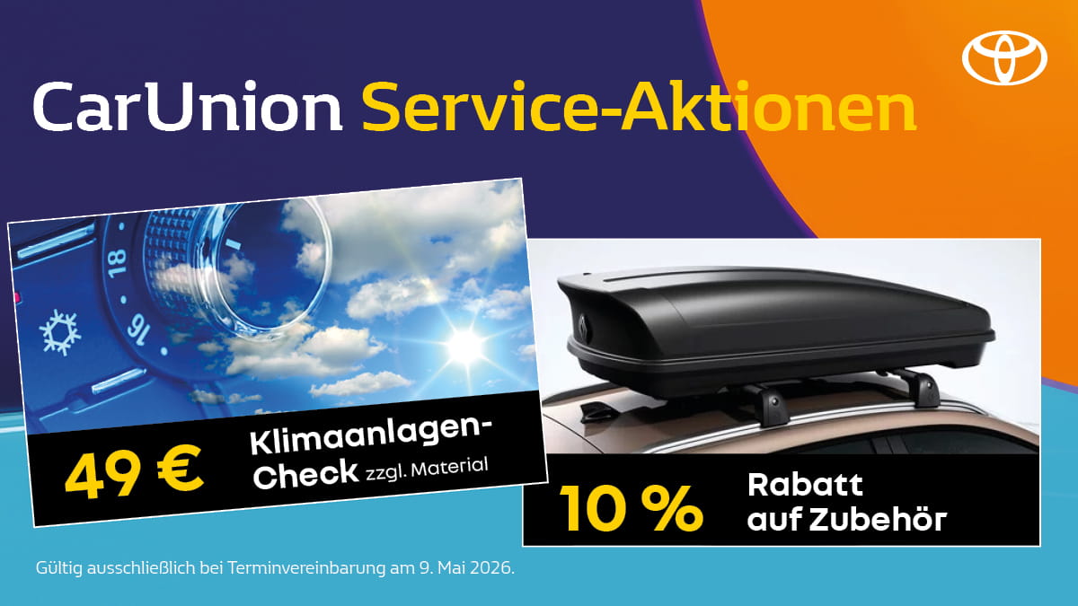 Toyota Teamday Service Aktionen 9.5.26 HP 1200x675